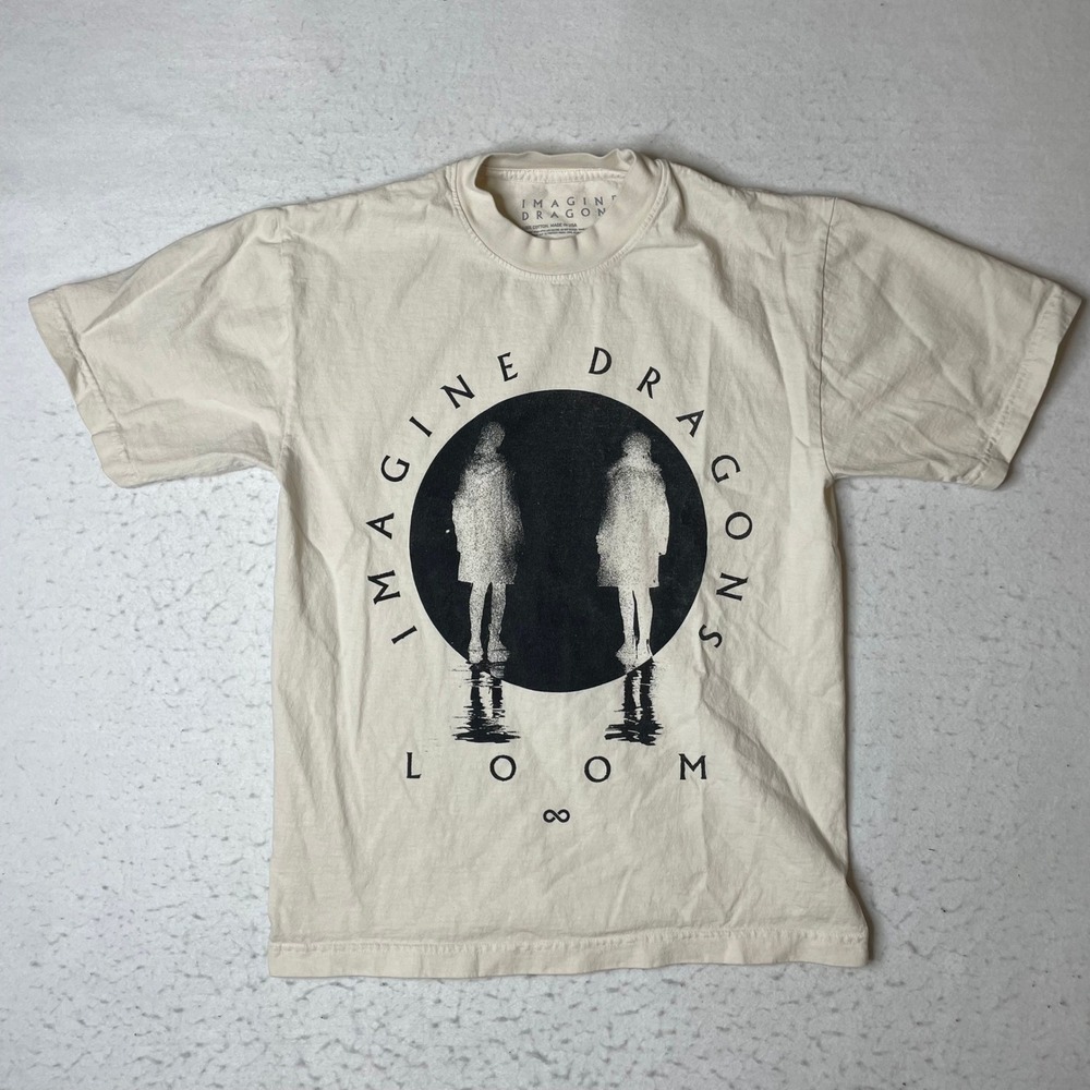 Imagine Dragons Loom World Tour 2024 Concert T-Shirt Cream Mens Small Made USA